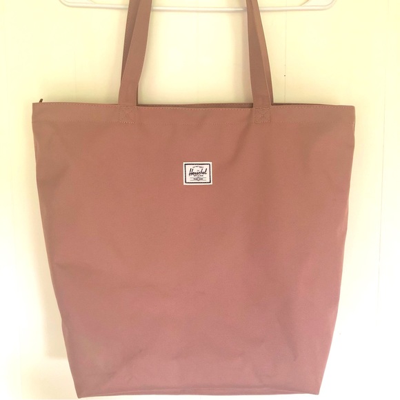 Herschel Supply Company Rose Colored Canvas Tote Shoulder Bag with Zipper - Picture 1 of 5